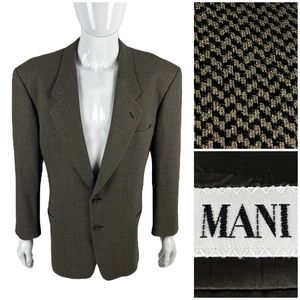 Mani Mens 42 R Blazer Sport Coat Two Buttons Jacket Wool Casual Blend Vintage
